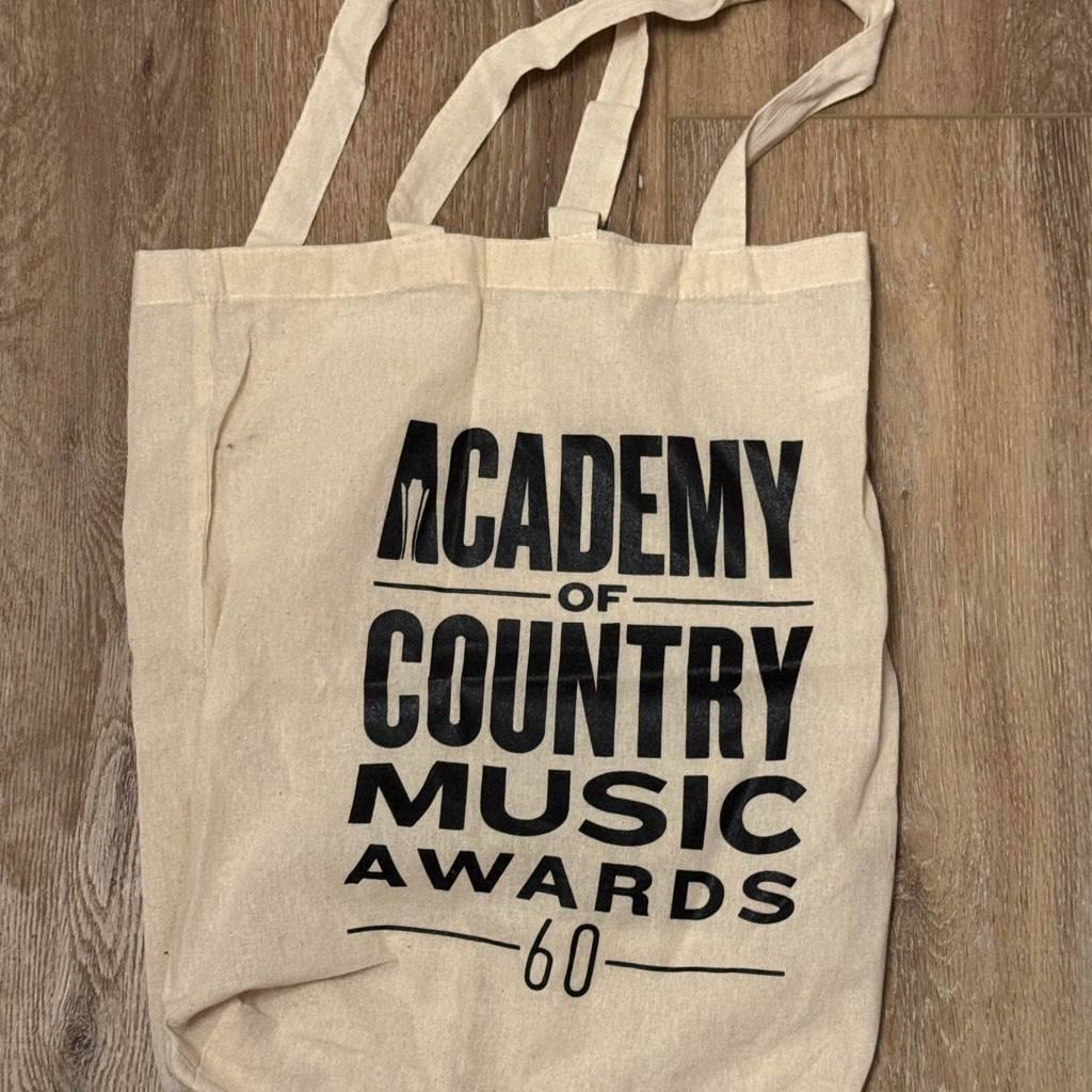 Academy Of Country Music Awards 60 Canvas Tote  Black On Natural